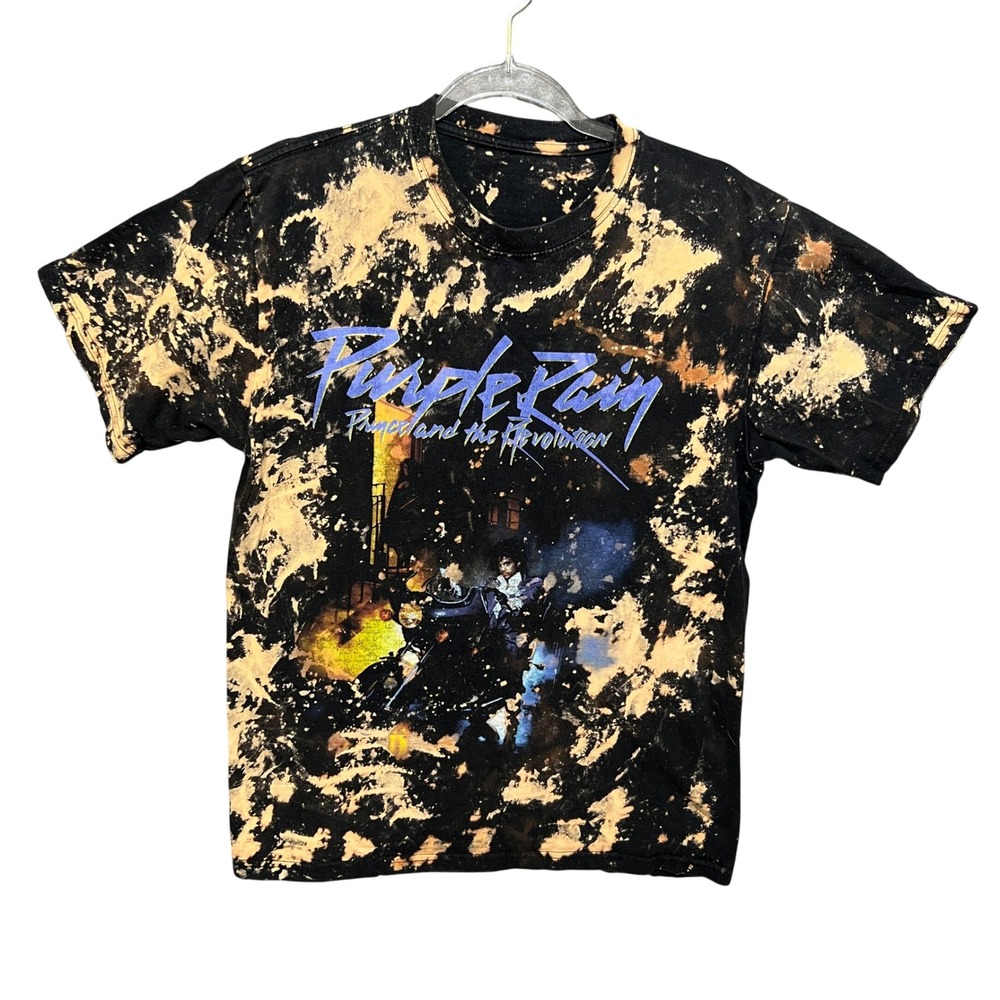 Prince Purple Rain Graphic T-Shirt Bleach Dye Thrashed Small Grunge Indie Sleaze